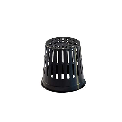 xGarden - Lightweight Economy Net Pots - Thin Lip & Slotted Sides - for Hydroponics & Aquaponics - UV Resistant & BPA Free Plastic - Indoor or Outdoor Growing - Black 2" Round Mesh Pot Cups - 50 Pack