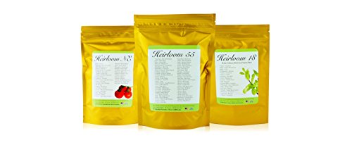 Heirloom Futures Seed Pack with 55 Varieties of Vegetable Seeds. 100% Non GMO Open Pollinated Non-Hybrid Naturally Grown Premium USA Seed Stock for All Gardeners.