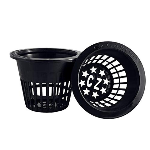 3 inch Net Pots Super Heavy Duty Cups Wide Lip Design - Orchids • Aquaponics• Hydroponics Slotted Mesh (3 inch Cz All Star Net Pots - 25 Black)