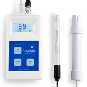 Bluelab METCOM Combo Meter for pH, Temperature, Conductivity (Nutrient) in Water with Easy Calibration, Digital TDS Tester for Hydroponic System and Indoor Plant Grow, Pack of 1