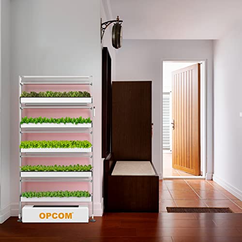OPCOM Farm GrowWall3 - Hydroponic Growing System -180 Pot Vertical Indoor Farming - Adjustable LED Lights with Starter Kit