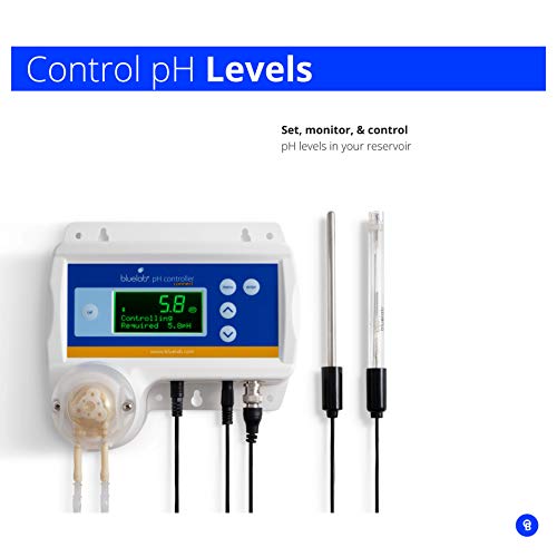Bluelab CAREKITPHCON CONTPHCON Controller Monitoring, Dosing, and Data Logging of pH Level in Water (Connect Stick not Included), Digital Meter for Hydroponic System and Indoor Plant Grow, Clear