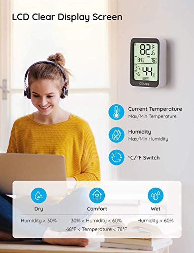 Govee WiFi Thermometer Hygrometer H5179, Smart Humidity Temperature Sensor with App Notification Alert, 2 Years Free Data Storage Export, Remote