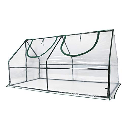 Quictent Waterproof UV Protected Reinforced Mini Cloche Greenhouse 95" WX 36" D X 36" / 71" WX 36" D X 36" H Portable Green Hot House- 50 Pcs T-Type Plant Tags Include (71" X 36" X 36")