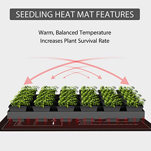 VIVOHOME 10 Inch x 20.75 Inch Waterproof Seedling Heat Mat and 40-108°F Digital Thermostat Controller Combo Set MET Certified