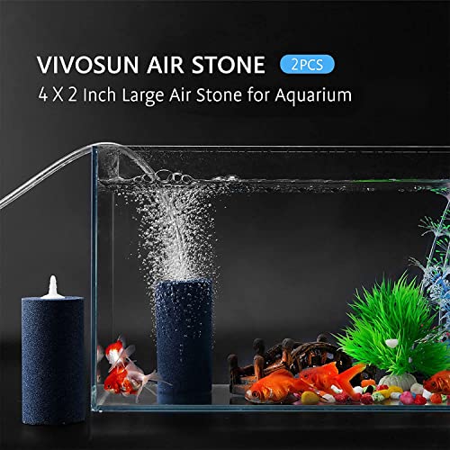 VIVOSUN Air Stone 2PCS 4 X 2 Inch Large Air Stone for Aquarium and Hydroponics Air Pump