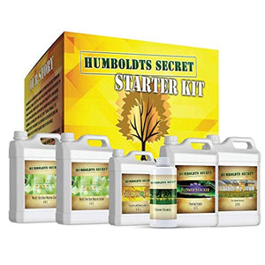 Humboldts Secret Starter Kit Pack – World's Best Indoor & Outdoor Plant Fertilizer and Nutrient System: Base A & B – Golden Tree – Flower Stacker – Plant Enzymes – CalMag & Iron
