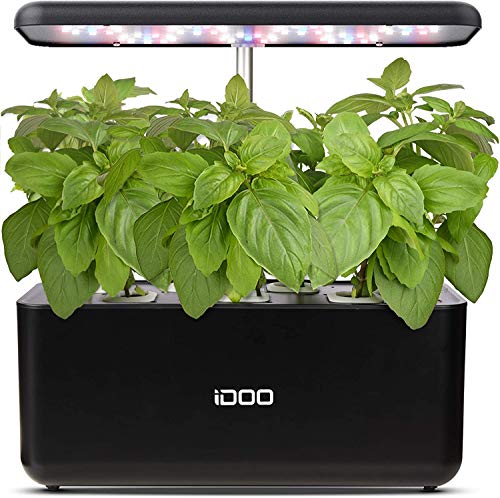 iDOO Hydroponics Growing System, 7Pods Mini Herb Garden with Pump System, Germination Kit with LED Light, Automatic Timer, Height Adjustable (No Seed)