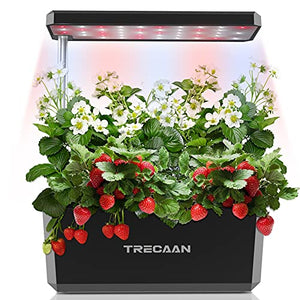 Hydroponics Growing System,Trecaan Indoor Gardening System with 6 Pods Smart Plant Growing Kit with Pump Black