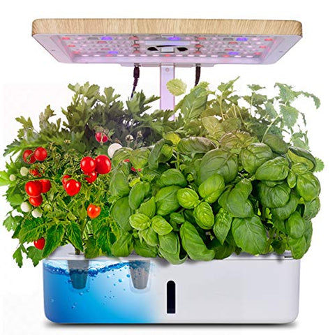 Moistenland Hydroponics Growing System,Indoor Herb Garden Starter Kit w/LED Grow Light,Plant Germination Kits 12 Plant Pots for Home Kitchen Gardening (12 Pots)